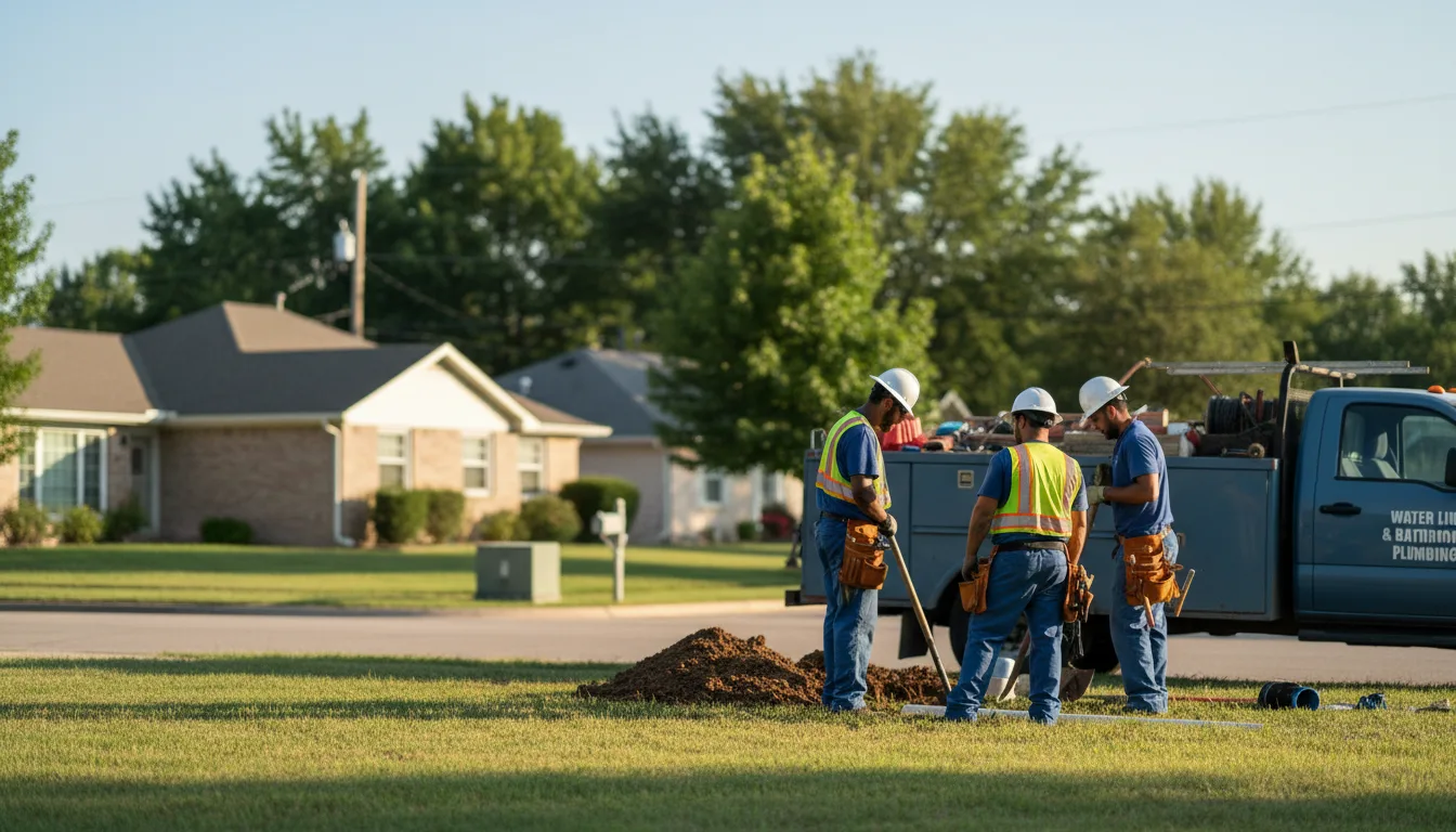 Residential water line and bathroom plumbing service in Grovespring, MO